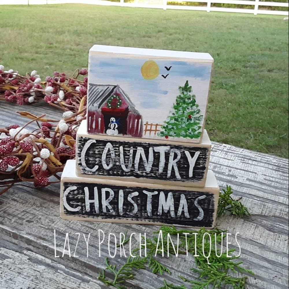 CHRISTMAS BARN  *Folk Art* Blocks